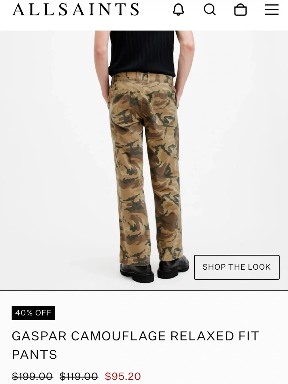 ALLSAINTS Gasper Camouflage Relaxed fit Pants
